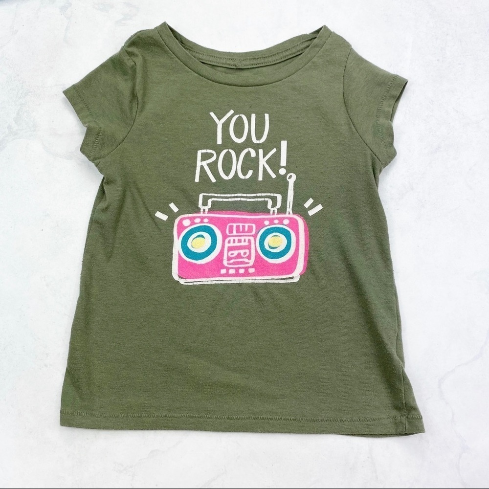 [Cat & Jack] Classic Olive Green Graphic Tee